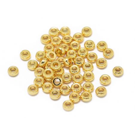Acheter 10 perles intercalaires rondelles - doré à l'or fin 18k - 2,7 x 1,3 mm - 2,59 € en ligne sur La Petite Epicerie - Loi...
