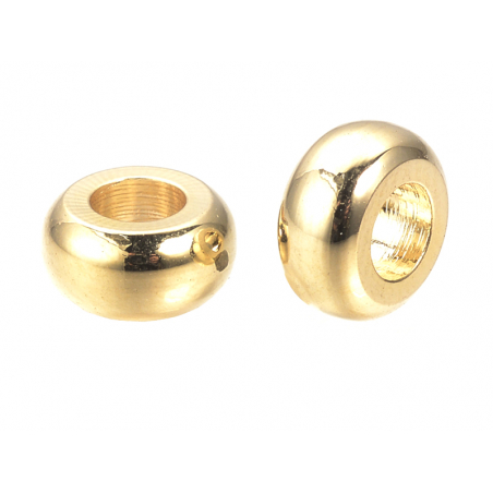 Acheter 10 perles intercalaires donut - doré à l'or fin 18k - 7 x 3,5 mm - 5,39 € en ligne sur La Petite Epicerie - Loisirs c...