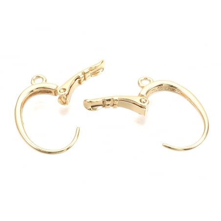 Acheter Boucles d'oreilles dormeuses avec boucle - doré à l'or fin 18k - 20,5 mm - 4,79 € en ligne sur La Petite Epicerie - L...