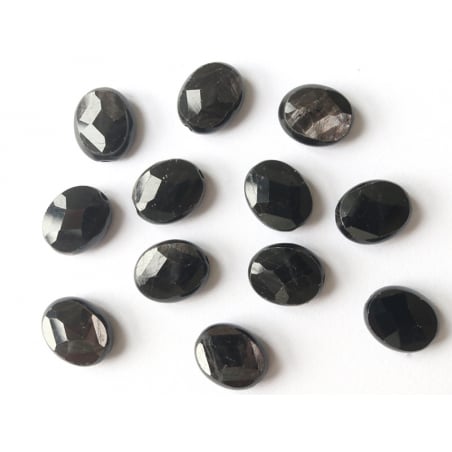 Acheter Perle naturelle à facettes ovale - jaspe noir - 10 x 8 mm - 1,79 € en ligne sur La Petite Epicerie - Loisirs créatifs
