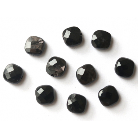 Acheter Perle naturelle à facettes carré - Jaspe noir - 8 x 8 mm - 1,29 € en ligne sur La Petite Epicerie - Loisirs créatifs