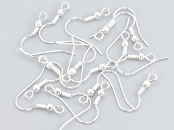 Acheter 10 paires de boucles d'oreilles crochets - plaqué argent - 20 mm - 2,69 € en ligne sur La Petite Epicerie - Loisirs c...