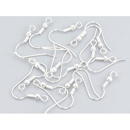 Acheter 10 paires de boucles d'oreilles crochets - plaqué argent - 20 mm - 2,69 € en ligne sur La Petite Epicerie - Loisirs c...