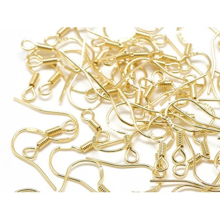 Acheter Paire de boucles d'oreilles crochets - doré à l'or fin 18k - 17 mm - 0,59 € en ligne sur La Petite Epicerie - Loisirs...