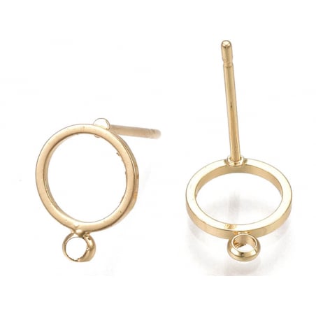 Acheter Paire de boucles d'oreilles anneau - doré à l'or fin 18k - 12,5 mm - 3,29 € en ligne sur La Petite Epicerie - Loisirs...