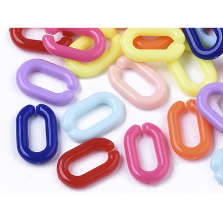 Acheter 50 anneaux en plastique 15 x 9 mm - à connecter pour création de chaine - 0,99 € en ligne sur La Petite Epicerie - Lo...