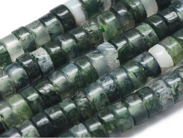 Acheter 100 perles heishi naturelles 4 mm - agate mousse - 6,99 € en ligne sur La Petite Epicerie - Loisirs créatifs