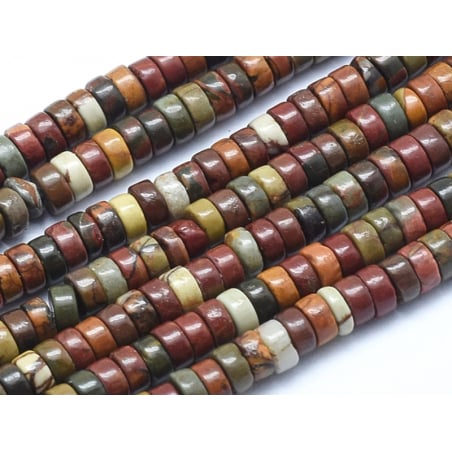 Acheter 100 perles heishi naturelles 4 mm - jaspe picasso - 4,39 € en ligne sur La Petite Epicerie - Loisirs créatifs