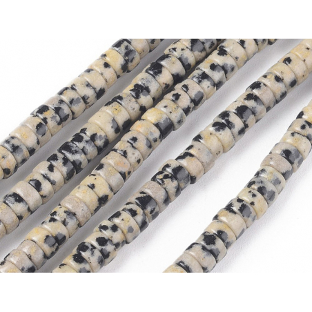 Acheter 100 perles heishi naturelles 4 mm - jaspe dalmatien - 5,79 € en ligne sur La Petite Epicerie - Loisirs créatifs