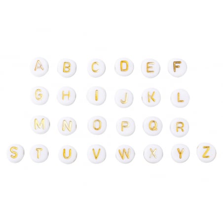 Acheter Boite de 1898 perles rondes en plastique - lettres alphabet - dorées - 15,99 € en ligne sur La Petite Epicerie - Lois...