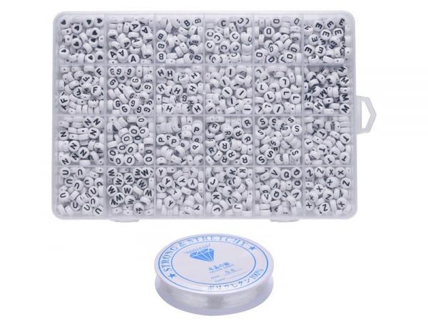 Acheter Pack boite de perles en plastique alphabet et bobine de fil élastique - 12,49 € en ligne sur La Petite Epicerie - Loi...