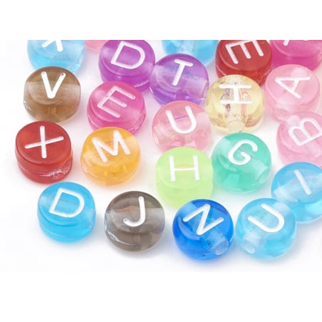 Acheter 200 perles rondes en plastique transparent - lettres alphabet - multicolore - 2,49 € en ligne sur La Petite Epicerie ...