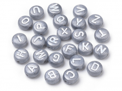 Acheter 200 perles lettres alphabet rondes en plastique - argenté - 3,99 € en ligne sur La Petite Epicerie - Loisirs créatifs