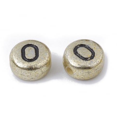 Acheter 200 perles rondes en plastique - lettres alphabet - doré et noir - 4,49 € en ligne sur La Petite Epicerie - Loisirs c...