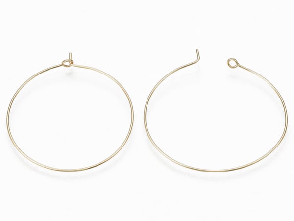 Acheter Paire de boucles d'oreilles créoles fines 40 mm - doré à l'or fin 18K - 1,29 € en ligne sur La Petite Epicerie - Lois...