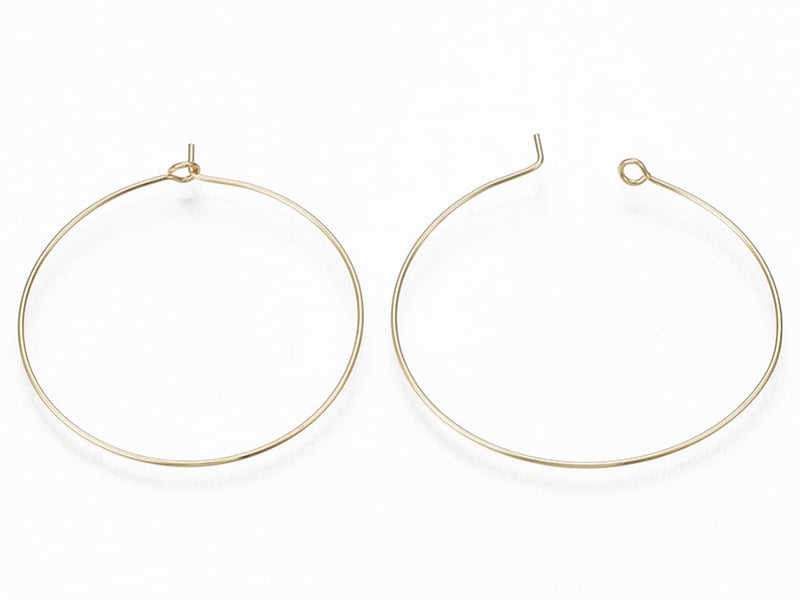 Acheter Paire de boucles d'oreilles créoles fines 40 mm - doré à l'or fin 18K - 1,29 € en ligne sur La Petite Epicerie - Lois...
