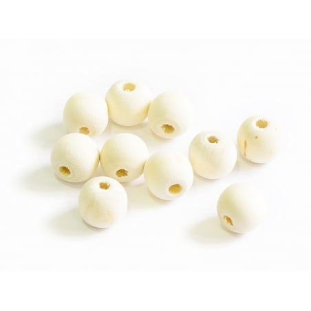 Acheter 10 perles rondes en bois - 12 mm - 0,99 € en ligne sur La Petite Epicerie - Loisirs créatifs