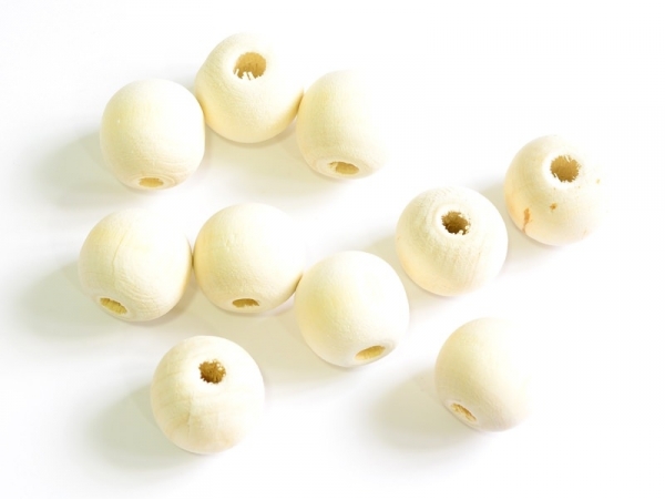 Acheter 10 perles rondes en bois - 20 mm - 1,19 € en ligne sur La Petite Epicerie - Loisirs créatifs