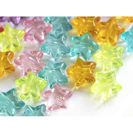 Acheter 50 perles en plastique - étoiles transparentes - multicolore - 1,99 € en ligne sur La Petite Epicerie - Loisirs créatifs