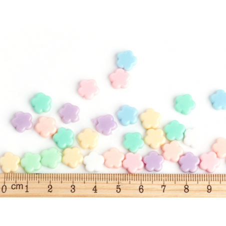 Acheter 50 perles en plastique - fleurs simples pastelles - 9 mm - 1,99 € en ligne sur La Petite Epicerie - Loisirs créatifs