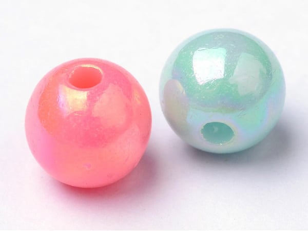 Acheter 100 perles en plastiques rondes - pastelles nacrées - 8 mm - 4,49 € en ligne sur La Petite Epicerie - Loisirs créatifs