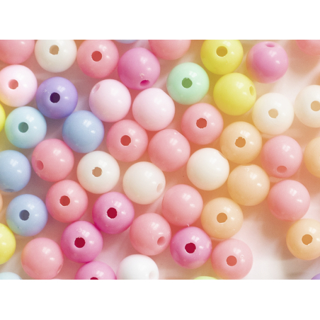 Acheter 100 perles en plastiques rondes - pastelles - 8 mm - 3,49 € en ligne sur La Petite Epicerie - Loisirs créatifs