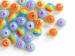 Acheter 50 perles en résine à rayures colorées - 8 mm - 4,99 € en ligne sur La Petite Epicerie - Loisirs créatifs
