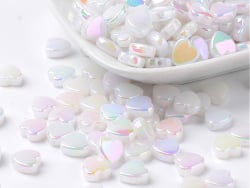 Acheter 50 perles en plastique - cœurs nacrés - 8 mm - 2,99 € en ligne sur La Petite Epicerie - Loisirs créatifs