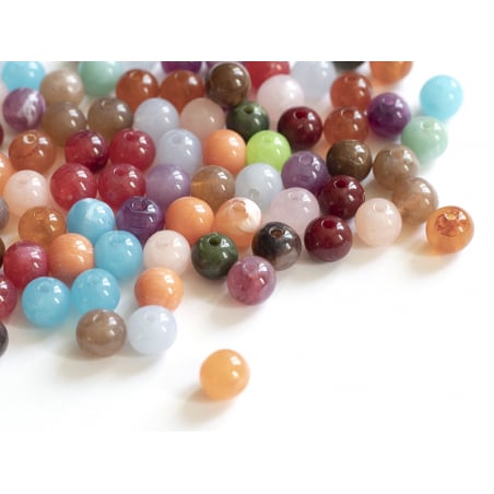 Acheter 50 perles en plastique imitation pierres naturelles - multicolore - 8 mm - 6,99 € en ligne sur La Petite Epicerie - L...