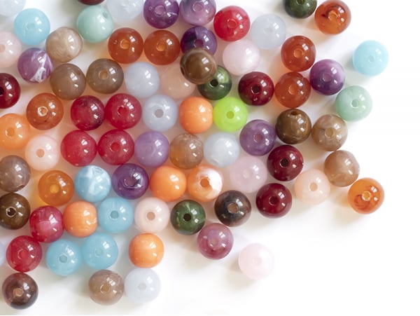 Acheter 50 perles pierre naturelle multicolore 8 mm