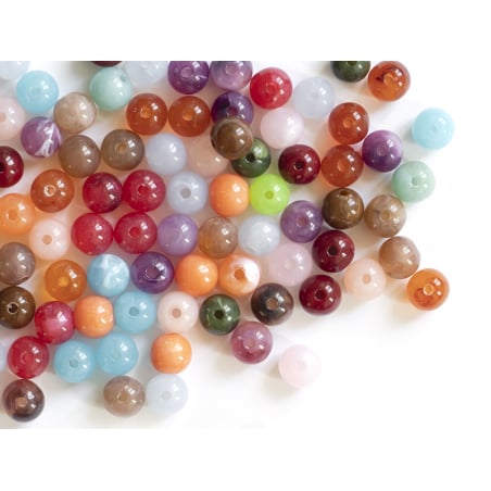 Acheter 50 perles en plastique imitation pierres naturelles - multicolore - 8 mm - 6,99 € en ligne sur La Petite Epicerie - L...
