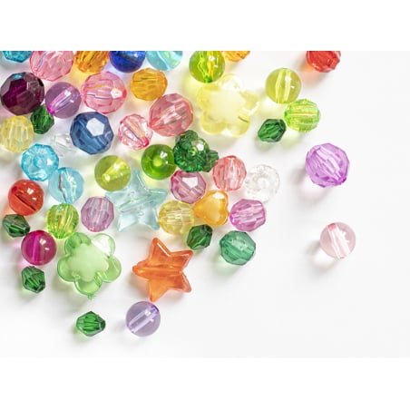 Acheter Mix de 50 perles en plastiques transparentes - formes et couleurs variées - 2,49 € en ligne sur La Petite Epicerie - ...