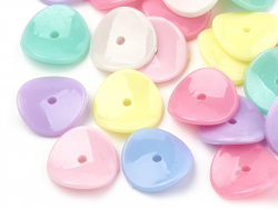 Acheter 50 perles en plastique - rondelles pastelles incurvées multicolore - 1,99 € en ligne sur La Petite Epicerie - Loisirs...