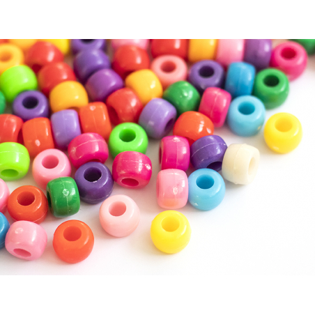 Acheter 100 perles en plastiques basiques pour enfants - couleurs vives - 9x6 mm - 2,49 € en ligne sur La Petite Epicerie - L...