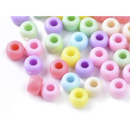 Acheter 100 perles en plastiques basiques pour enfants - couleurs pastelles - 9x6 mm - 2,49 € en ligne sur La Petite Epicerie...