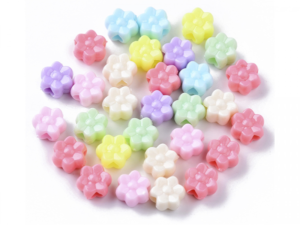 Acheter 50 perles fleurs en plastique - multicolore - 2,49 € en ligne sur La Petite Epicerie - Loisirs créatifs
