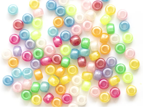 Acheter 100 perles basiques pastelles 9x6 mm