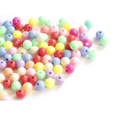 Acheter 100 perles en plastique - 8 mm - couleurs vives - 2,49 € en ligne sur La Petite Epicerie - Loisirs créatifs