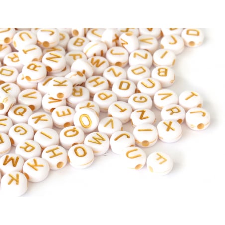 Acheter Lot de 200 perles rondes - Lettres alphabet dorées - 3,99 € en ligne sur La Petite Epicerie - Loisirs créatifs