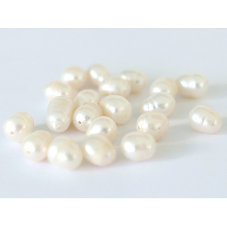 Acheter 20 perles de culture - forme grain de riz - 7/8 mm - 2,79 € en ligne sur La Petite Epicerie - Loisirs créatifs