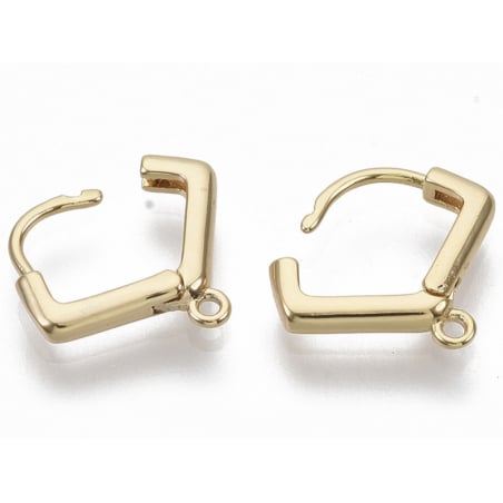 Acheter Paire de boucles d'oreilles huggies - forme triangle - 13 x 13 x 2,5 mm - doré à l'or fin 18K - 4,99 € en ligne sur L...