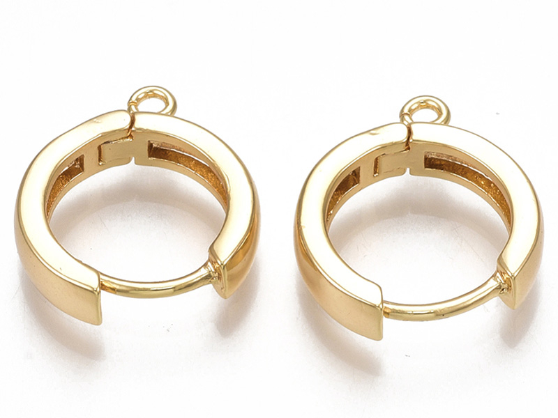 Acheter Paire de boucles d'oreilles huggies - anneau rond - 16,5 x 14,5 x 3,5 mm - doré à l'or fin 18K - 4,69 € en ligne sur ...