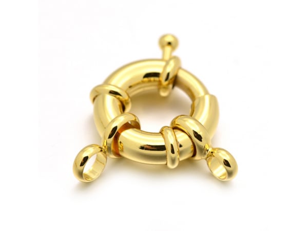 Acheter Fermoir à anneau à ressort - 17 x 6 mm - doré à l'or fin 18K - 4,49 € en ligne sur La Petite Epicerie - Loisirs créatifs