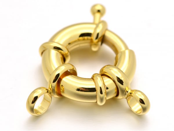 Acheter Fermoir à anneau à ressort - 15 x 5 mm - doré à l'or fin 18K - 3,99 € en ligne sur La Petite Epicerie - Loisirs créatifs