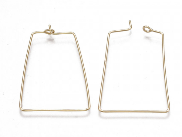 Acheter Paire de boucles d'oreilles anneau trapèze -  33 x 25 x 0,8 mm - doré à l'or fin 18K - 1,39 € en ligne sur La Petite ...