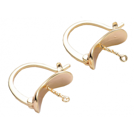 Acheter Paire de boucles d'oreilles pour pierre ou perle - 17 x 14,5 mm - doré à l'or fin 18K - 4,99 € en ligne sur La Petite...