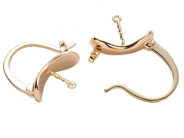Acheter Paire de boucles d'oreilles pour pierre ou perle - 17 x 14,5 mm - doré à l'or fin 18K - 4,99 € en ligne sur La Petite...