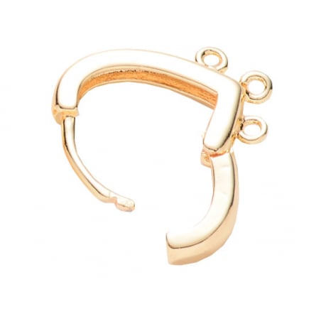 Acheter Paire de boucles d'oreilles huggies - forme triangle 3 anneaux - 17 x 15 x 2,5 mm - doré à l'or fin 18K - 4,99 € en l...