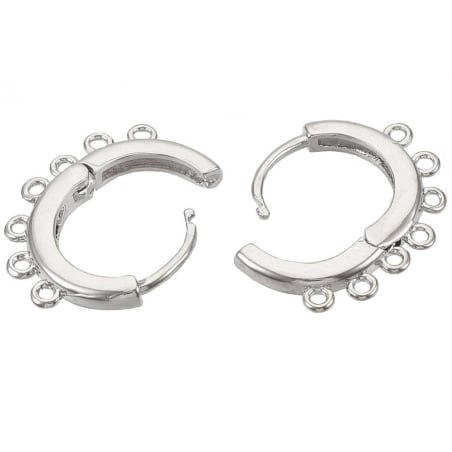 Acheter Paire de boucles d'oreilles huggies - 7 anneaux - 18,5 x 16 x 2,5 mm - flash platine - 4,69 € en ligne sur La Petite ...