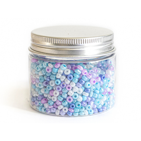 Acheter Pot de 60 grammes de perles de rocailles 3mm - nuances de bleu - 3,99 € en ligne sur La Petite Epicerie - Loisirs cré...